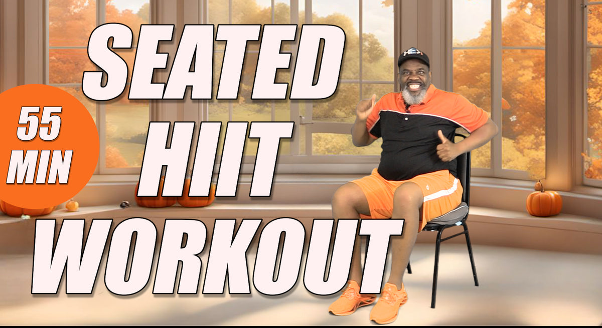 Seated HIIT Chair Workout | 55 Min | Full Body Interval Fat-Burning Exercises for All Fitness Levels
