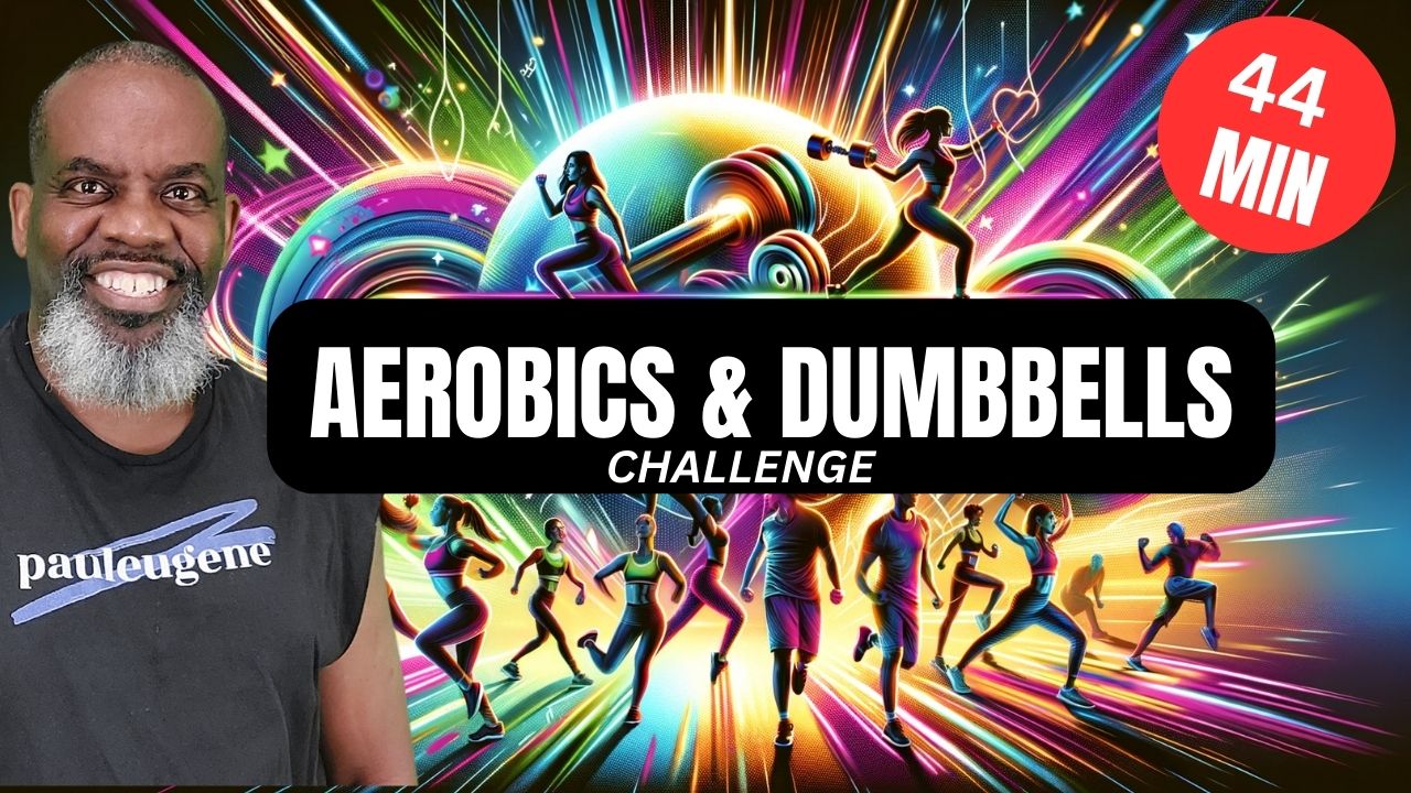 44-Min Total Fitness Triple Play Challenge! Low Impact Aerobics, Walk & Tone Dumbbells & Stretch