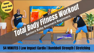 Senior Baby Boomer Total Body Fitness Workout | Low Impact Cardio | Strength | Stretching | 54 Min.
