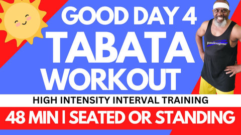 48 minutes + 8 challenging exercise cycles - Try this Tabata cardio workout Seated or Standing